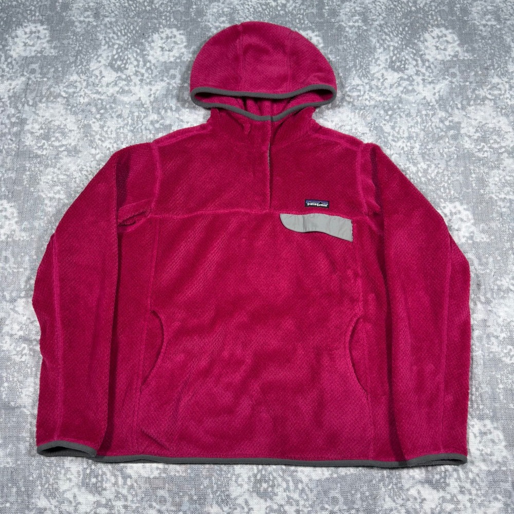 Patagonia Re-Tool Snap-T Hoodie Women L Pink Fleece Pullover Gorpcore Hiking